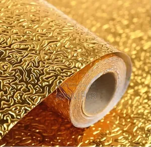 Gold-Textured, Self-Adhesive, Aluminum Foil Wallpaper