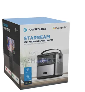 Powerology Starbeam 100" Google DLP Rechargeable Projector - Black