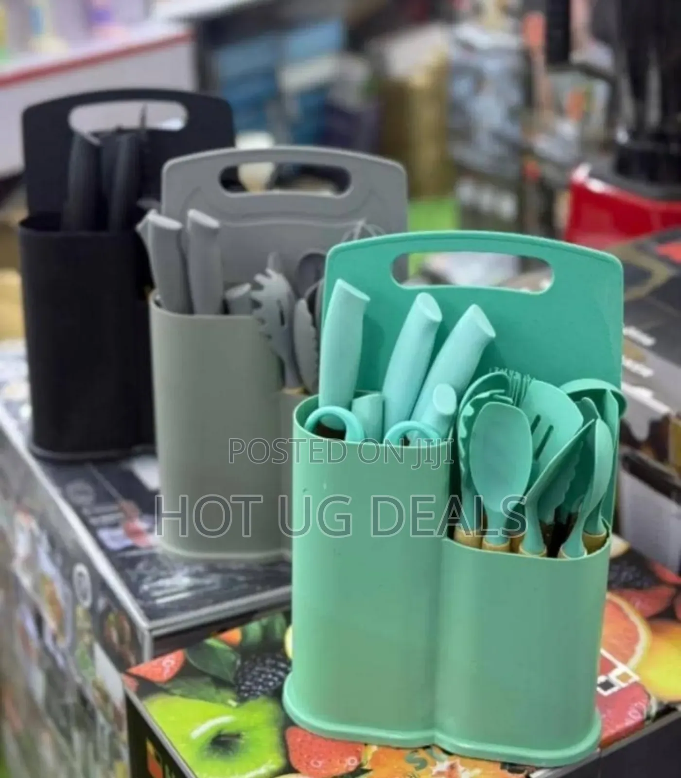 Set Of Silicone Kitchen Utensils With A Holder