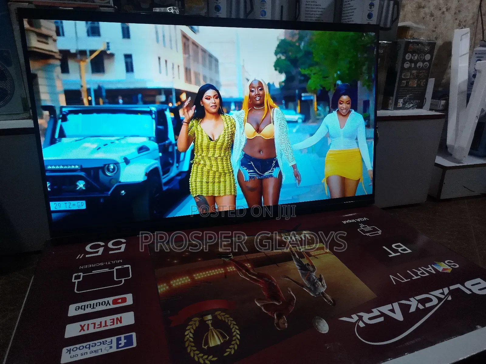 55 Black Ark Smart Android Digital Flat Screen Flameless.