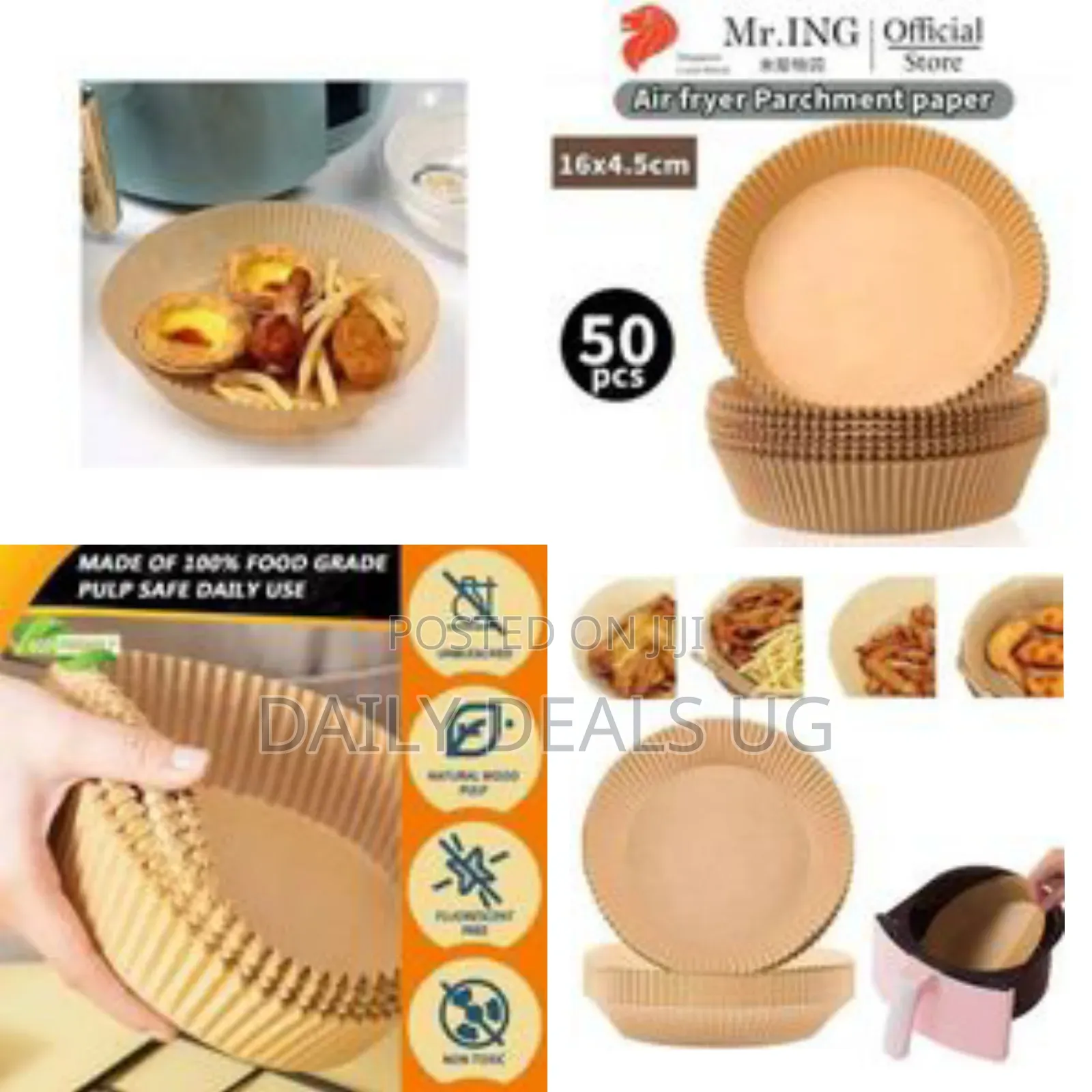 Disposable Air Fryer Parchment Paper Liners (50 Pcs) - Multicolor