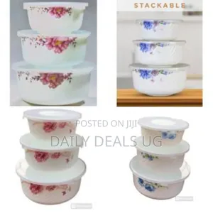 Floral Food Storage Container Set (Set of 3) - Multicolor