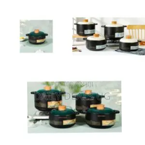 Set of 3 Ceramic Food Tureens or Stew Pots - Multicolor