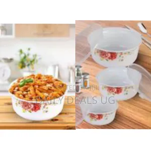 Elegant Floral Design Food Storage Bowl Set - Multicolor
