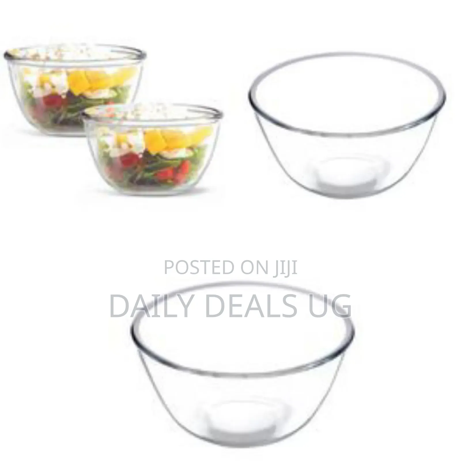 Durable Glass Prep Serving Bowls - Multicolor