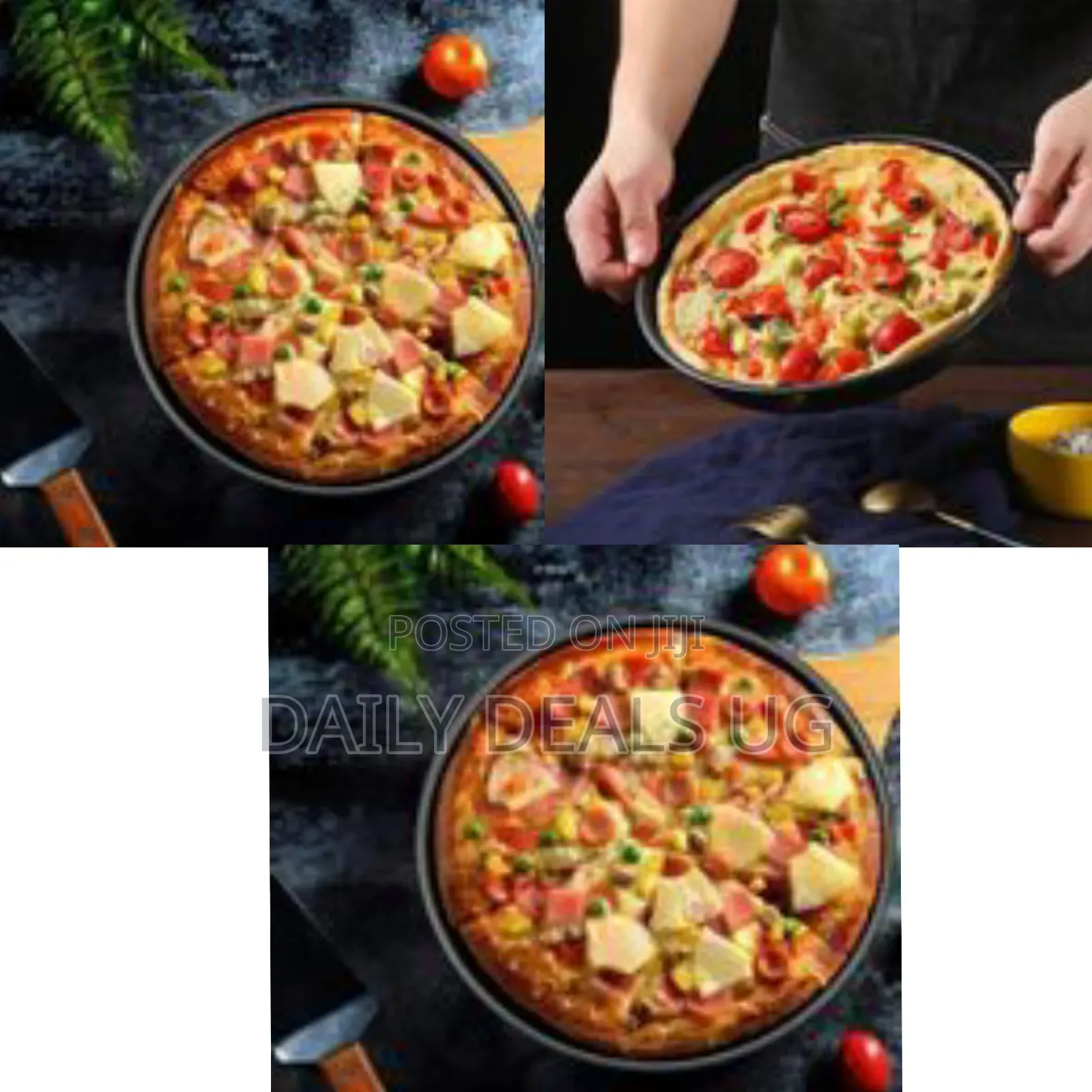 Non-Stick Round Pizza Pan / Baking Tray - Multicolor