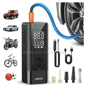 Portable, Cordless Electric Air Pump or Tire Inflator.