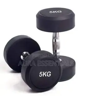 5kg Rubber-Coated Round Dumbbells