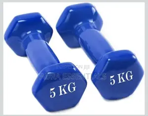 5kg 2 Pieces Double Dumbbells Vinyl Blue