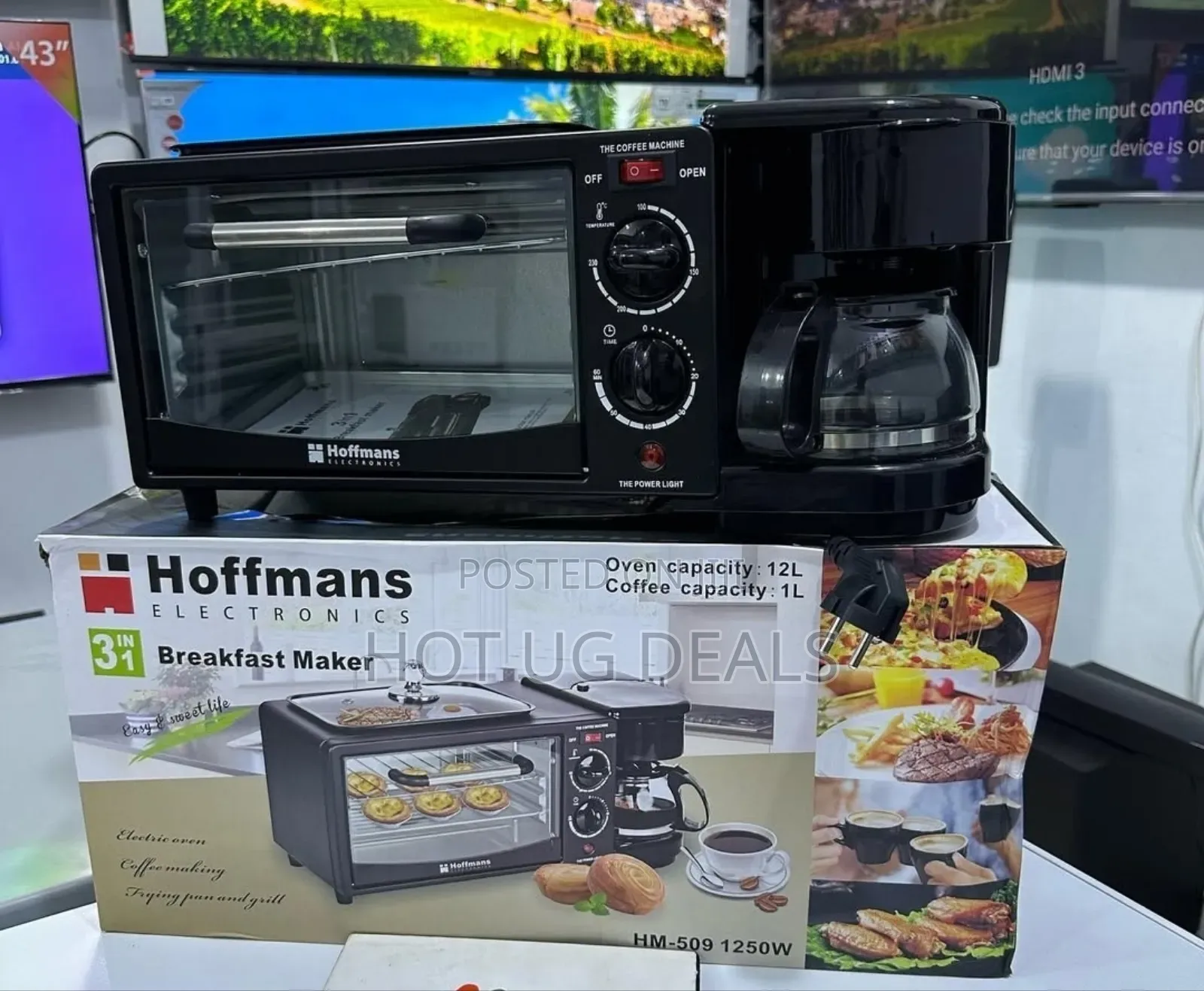 Hoffmans 3-1breakfast Machine Maker Coffee Frying Pan Bread