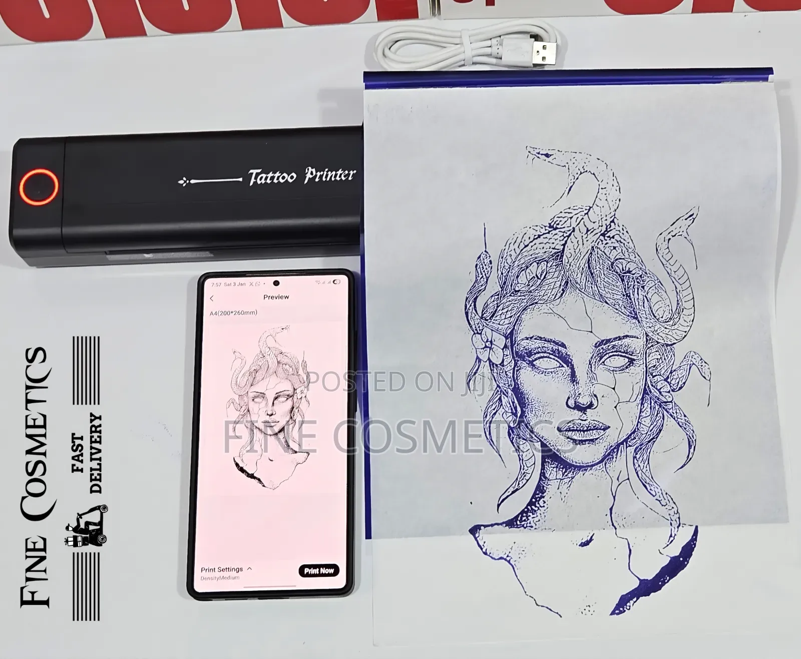 Portable Bluetooth Tattoo Stencil Printer Rechargeable Thermal Copier
