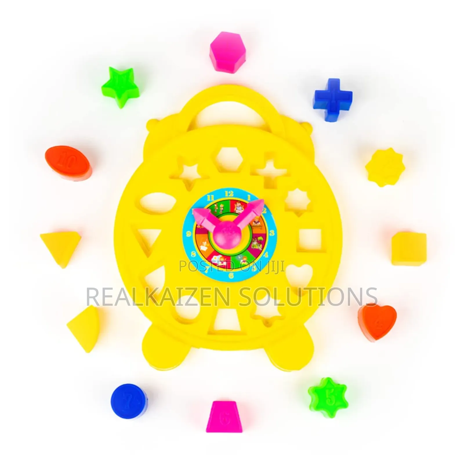 Educational 3 in 1 Puzzle Clock Shapes for Kids to Learn