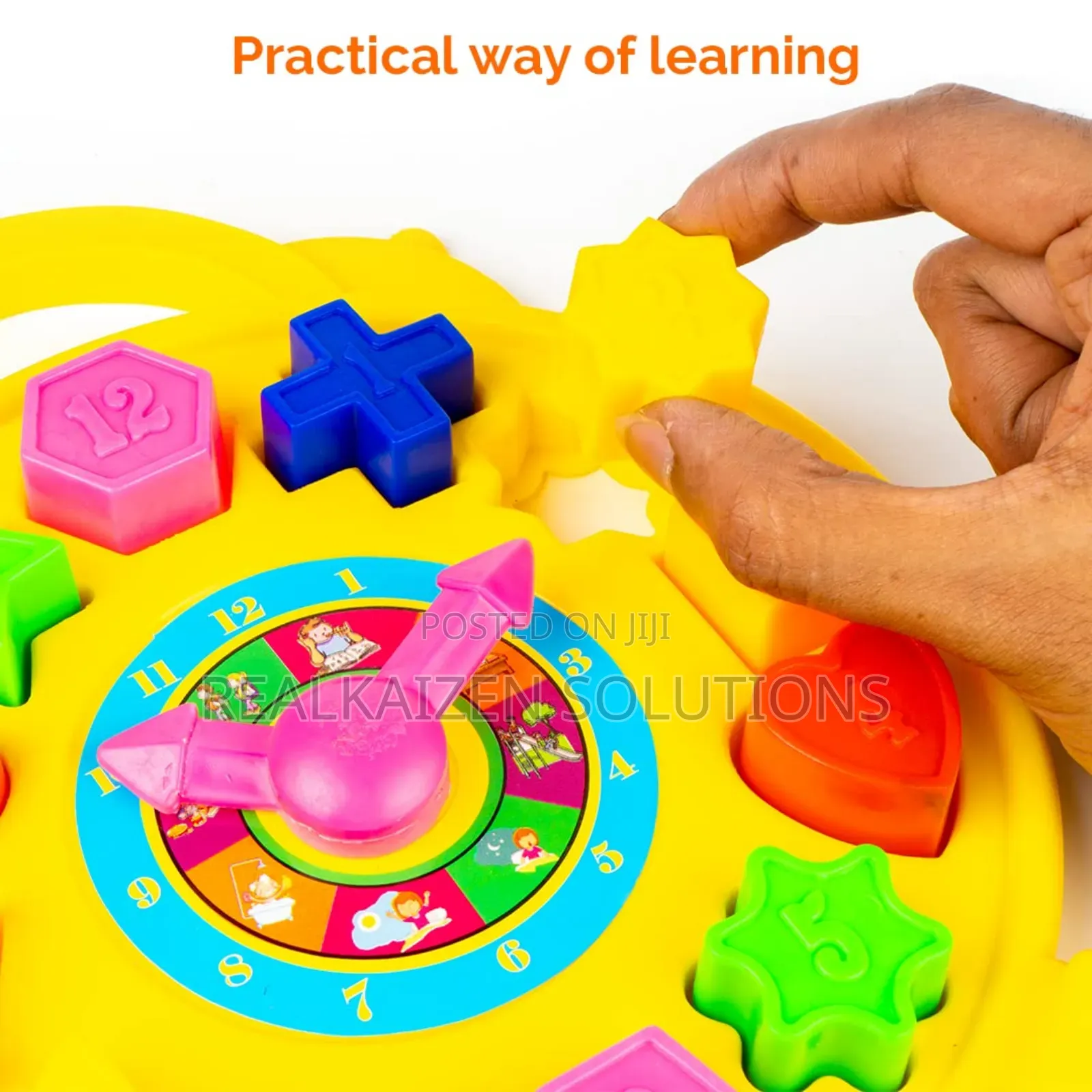 Educational 3 in 1 Puzzle Clock Shapes for Kids to Learn