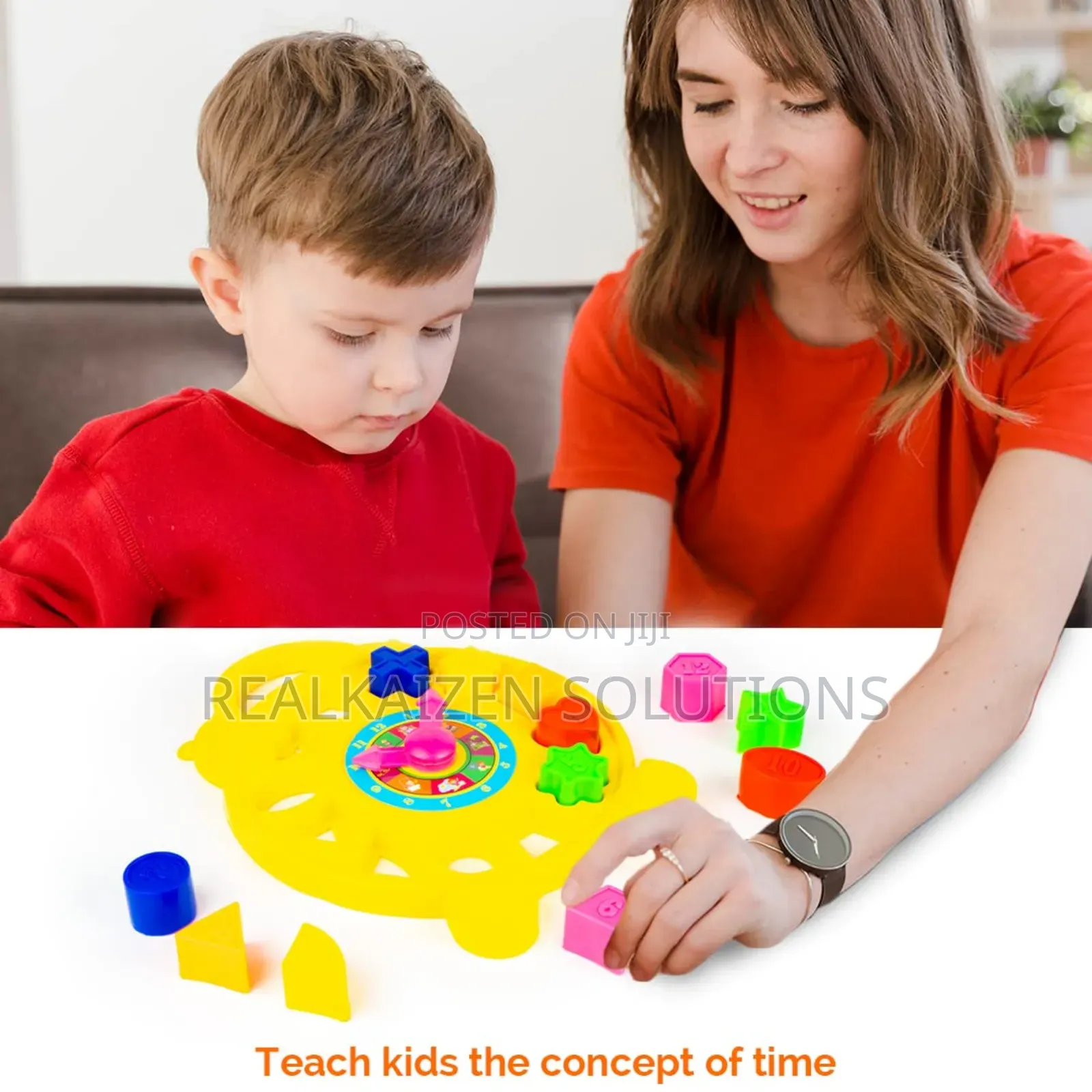 Educational 3 in 1 Puzzle Clock Shapes for Kids to Learn