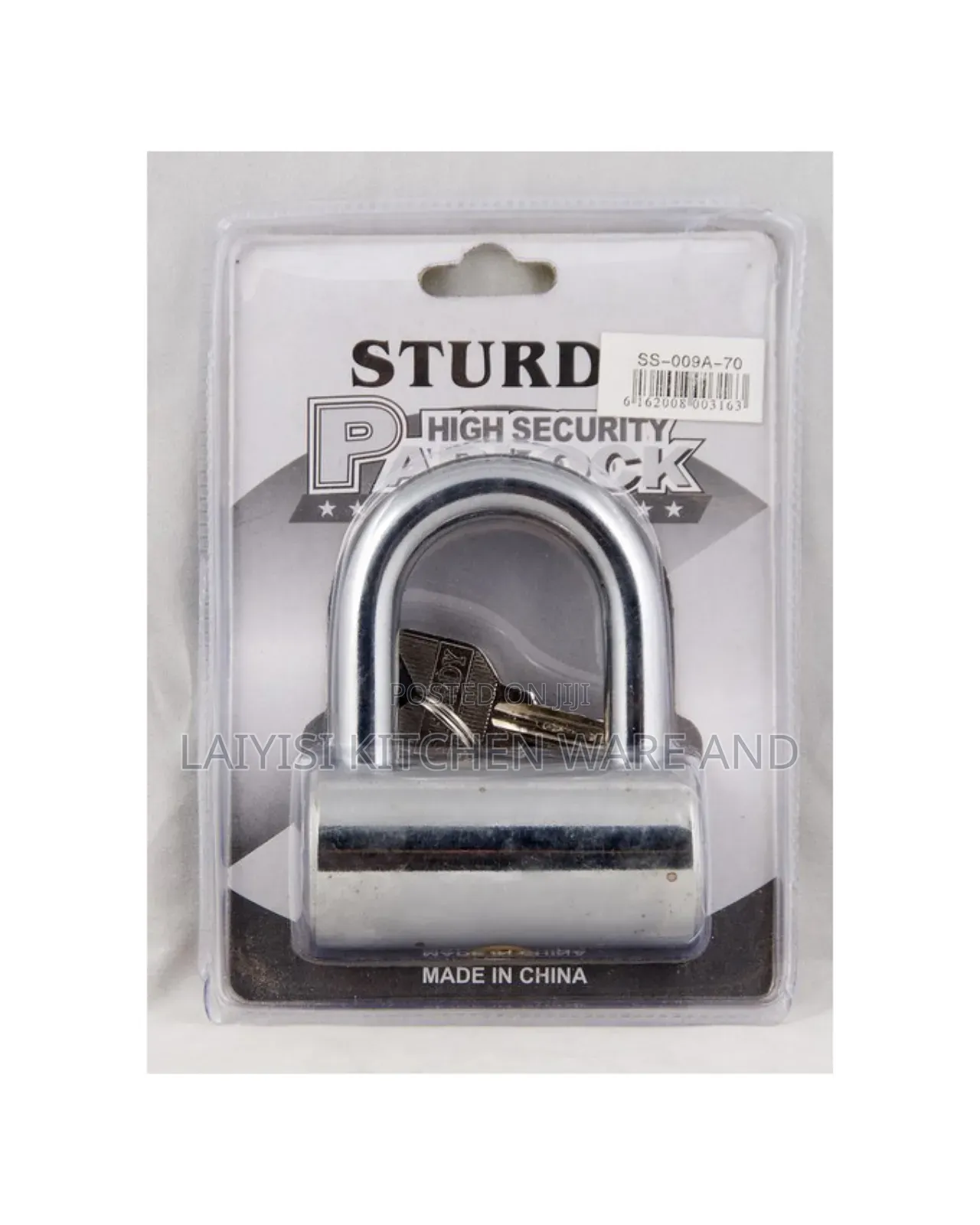 Padlocksiron Body Lock With Brass Cylinder,And Three Security Keys