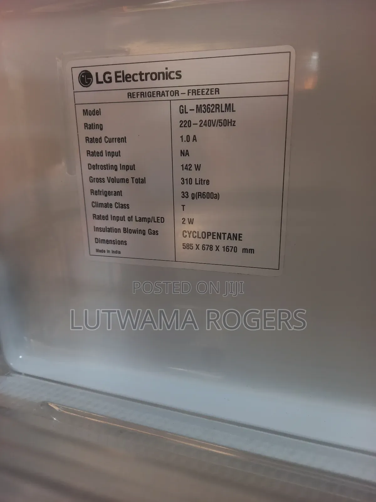Lg Smart Inverter Fridge 310ltrs