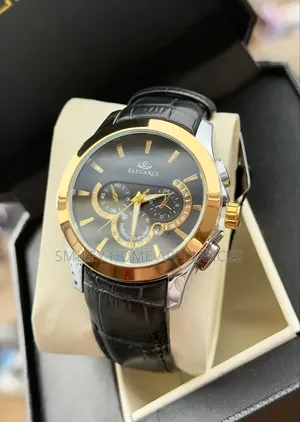 Men's Elegance Automatic Wrist Time Wear With Leather Straps