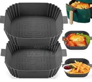 2 Pack of Squre Air Fryer Silicone Liners