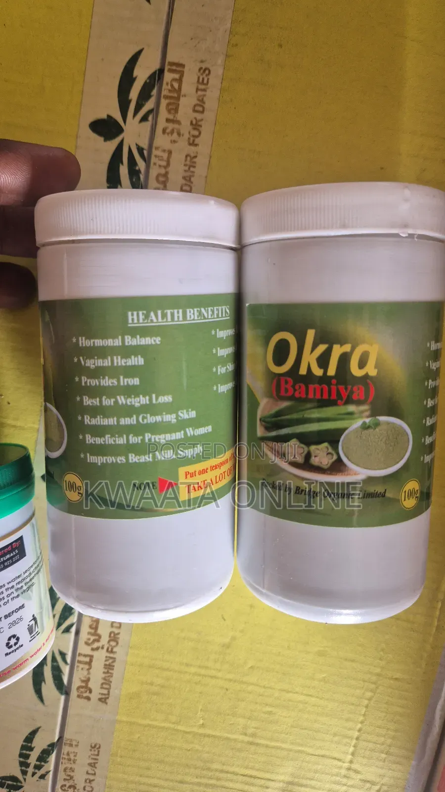 100% Pure Okra Powder 100g for Smoothies, Shakes, Baking Drinks, Tea