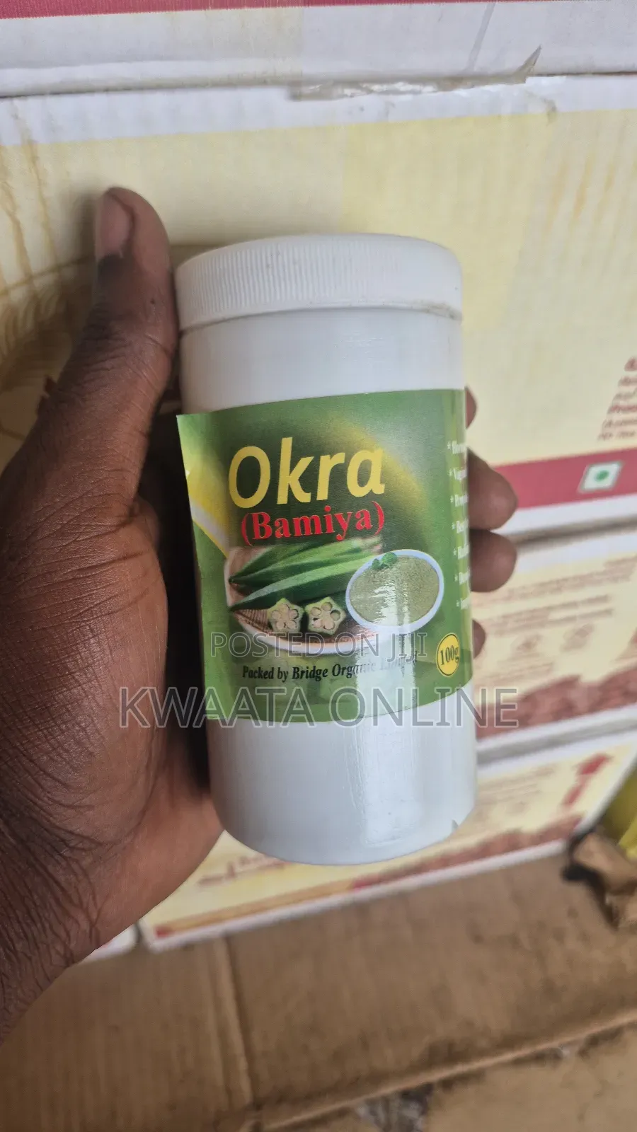 100% Pure Okra Powder 100g for Smoothies, Shakes, Baking Drinks, Tea