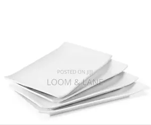 6 Pieces of Square Checked Plates -White