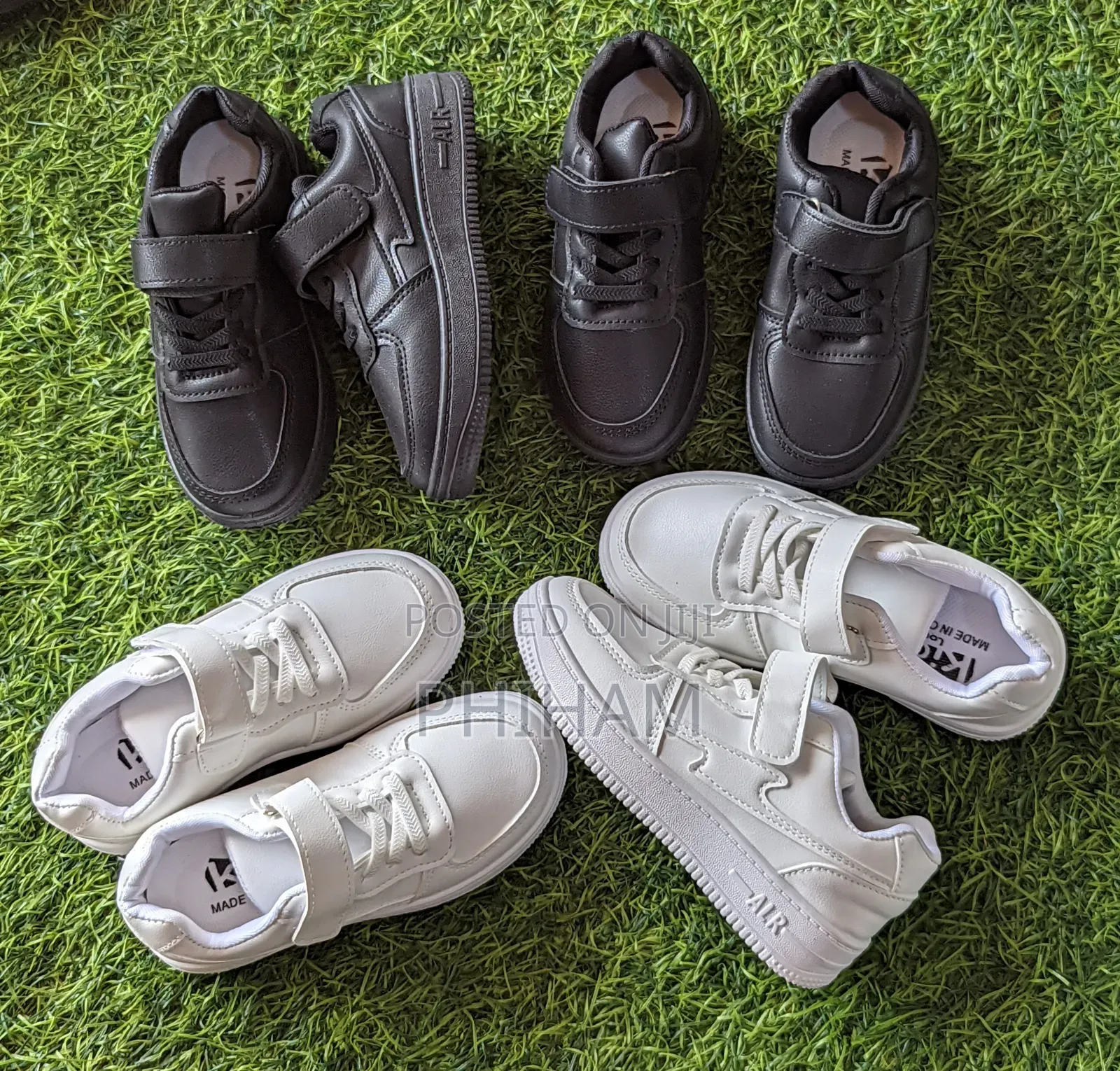 Kids White/Black Sneakers