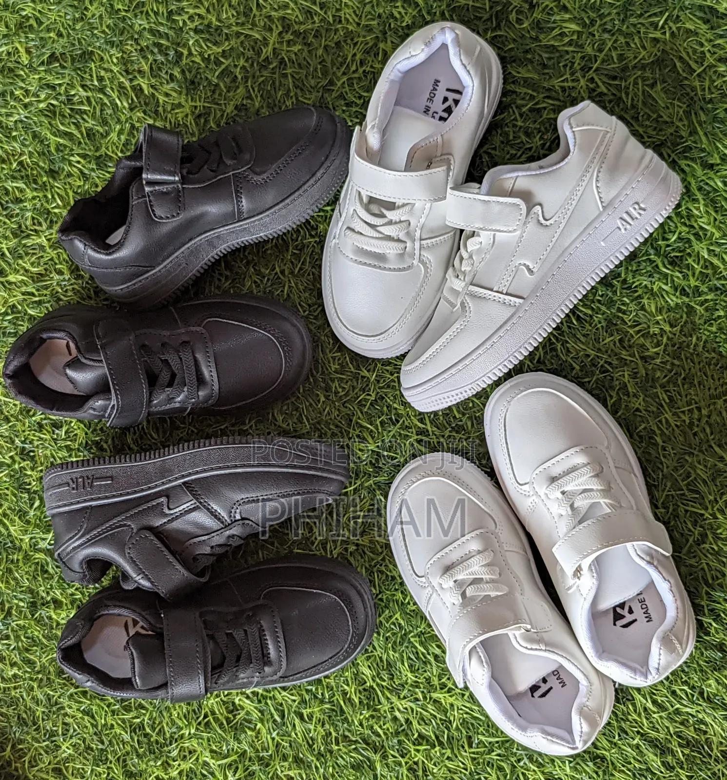 Kids White/Black Sneakers