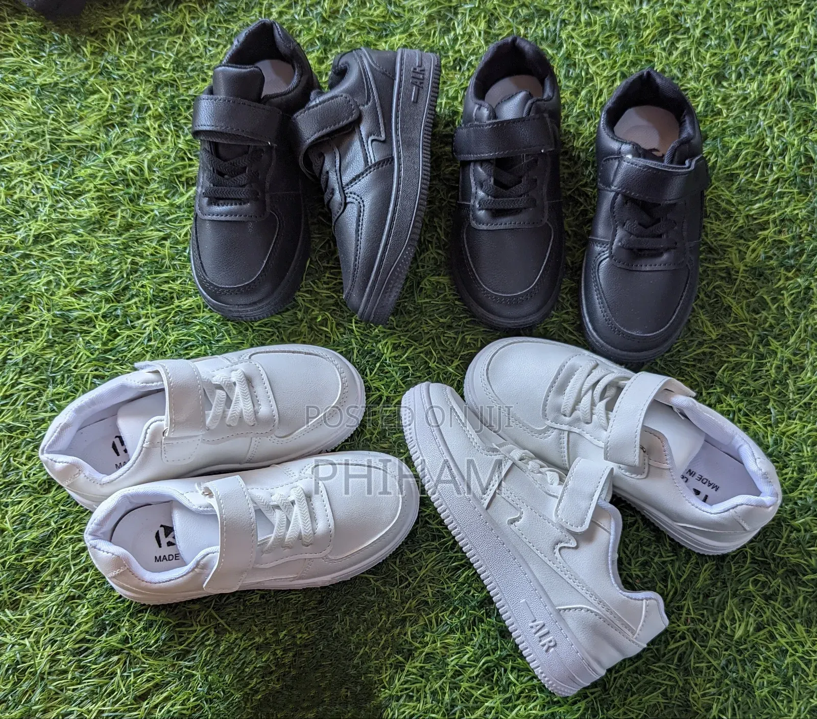 Kids White/Black Sneakers