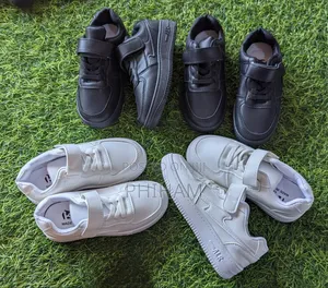 Kids White/Black Sneakers
