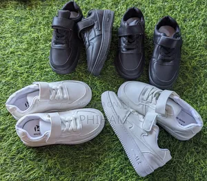 Kids White/Black Sneakers