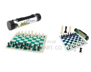 Tournament Style Plastic Chess Set With Roll Up