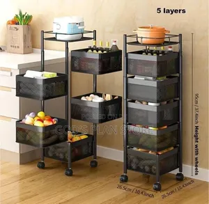 Kitchen Rotating Storage Rack 5layer Kitchen Rack