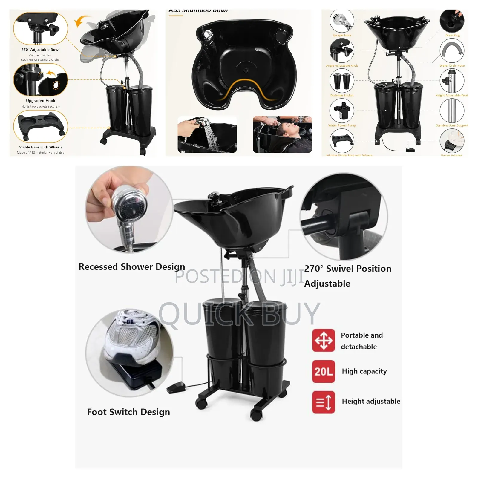 Height Adjustable Shampoo Unit