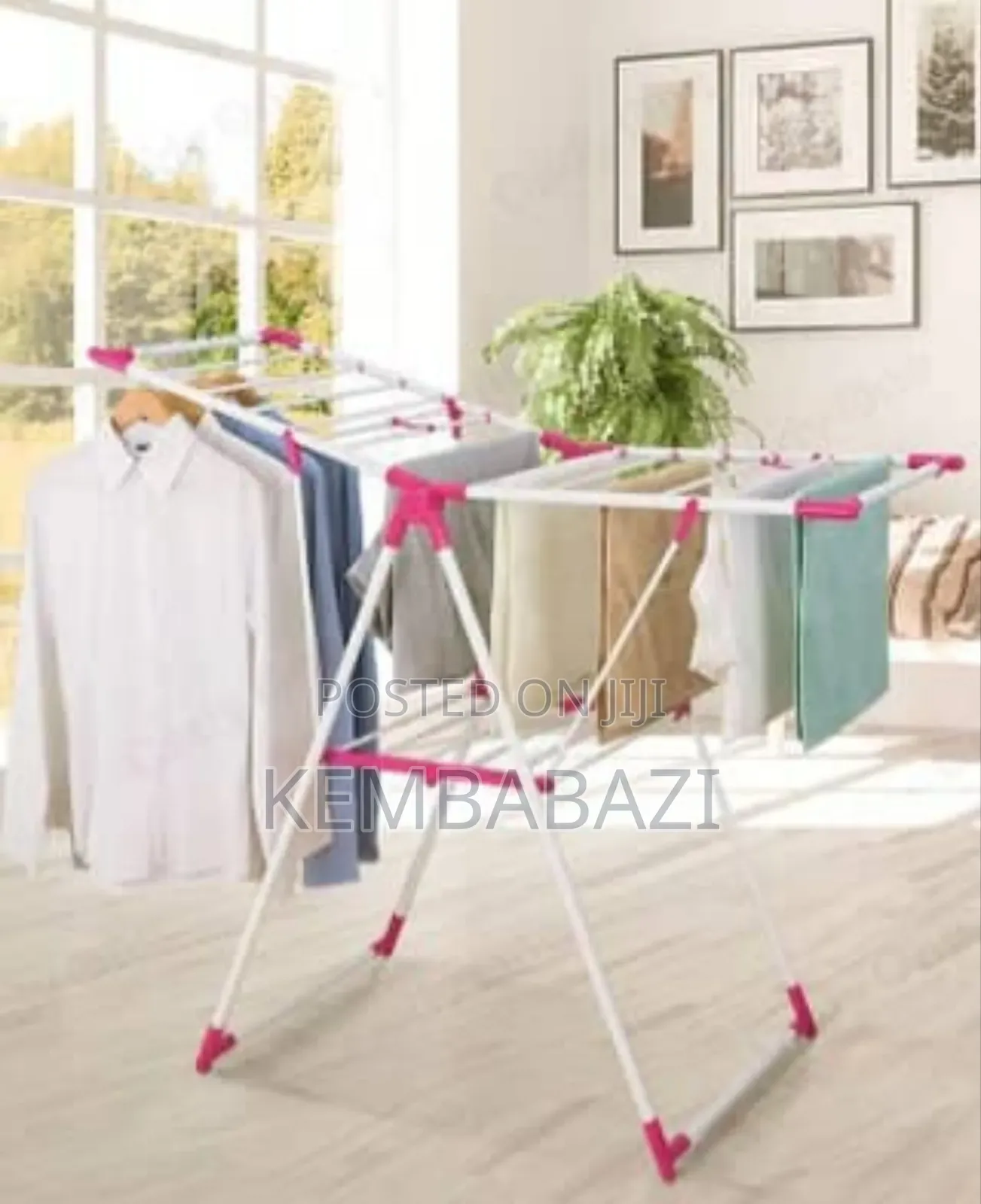 A Foldable, Multi-Tier Clothes Drying Rack.