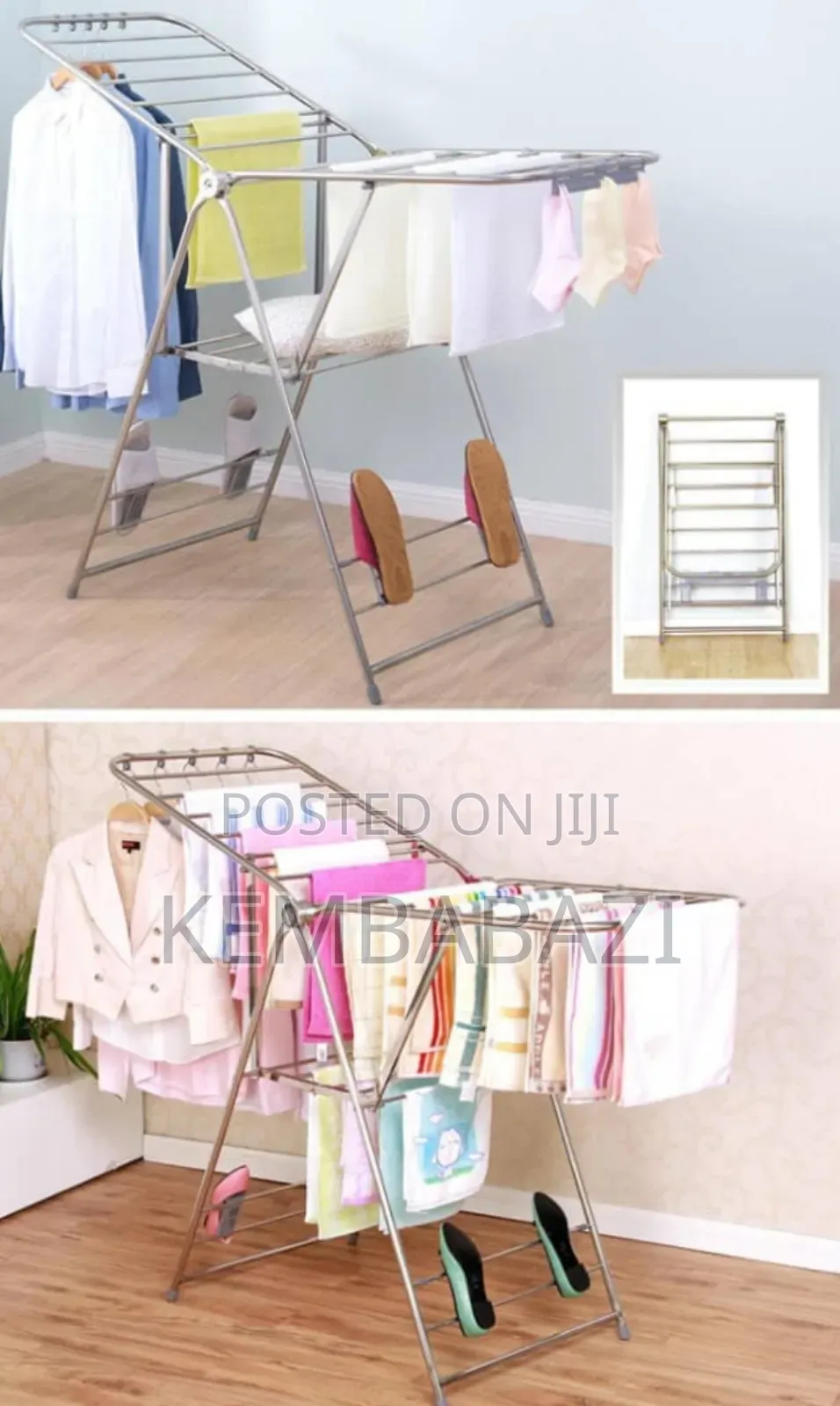 A Foldable, Multi-Tier Clothes Drying Rack.
