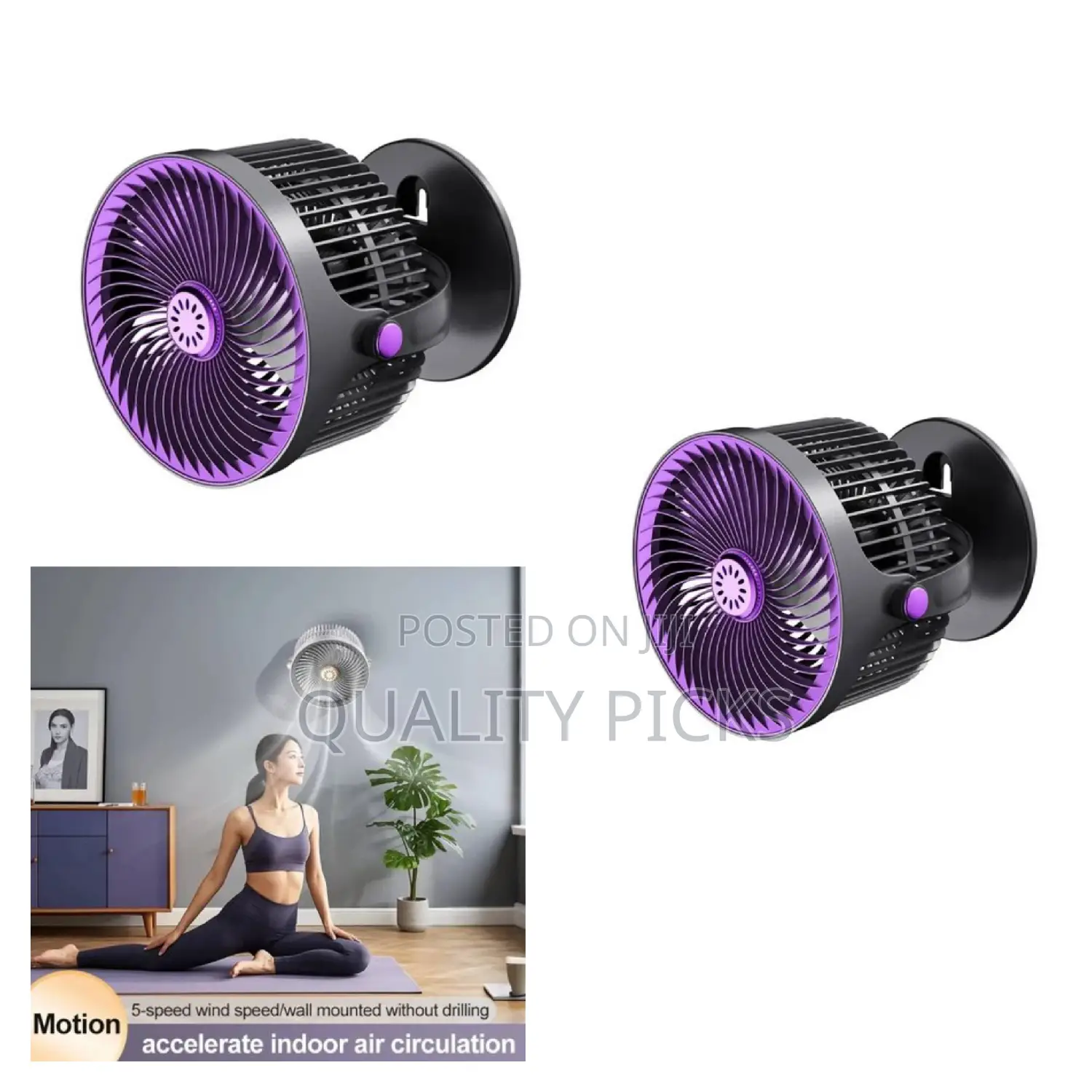 5-Speed Wall Mount Table Fan