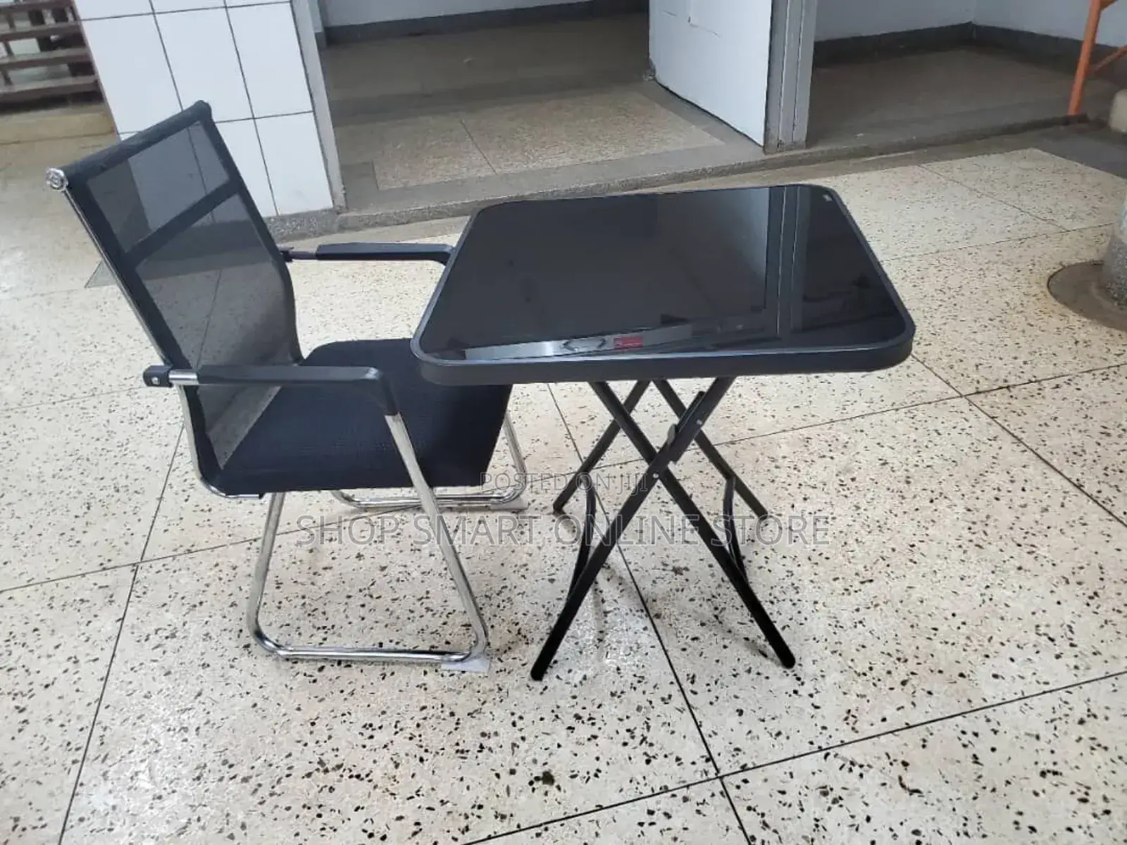 Office Foldable Table and Office Chair
