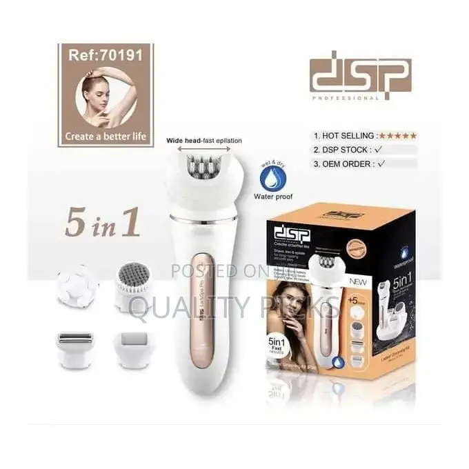 DSP Rechargeable Epilator 5 in 1 Home Cordless Shaver Set