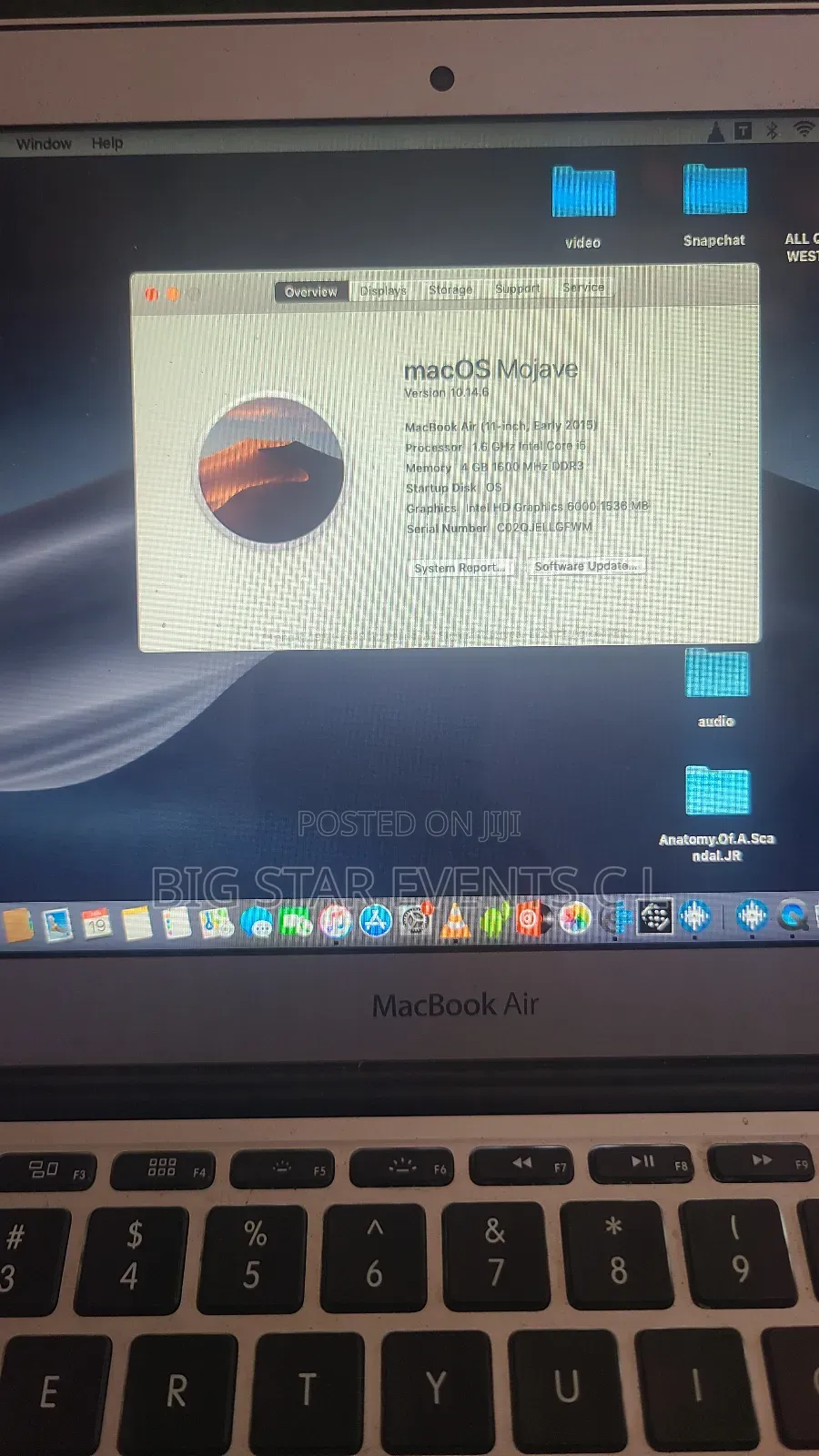 Laptop Apple MacBook Air 4GB Intel Core I5 SSD 128GB