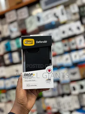 Otterbox Defender Series Case for the iPhone 15 Pro Max in Black.