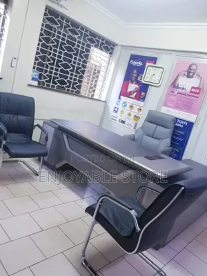 Big Boss Office Table and Chairs(1 Big Chair and 2 Visitor Chairs)