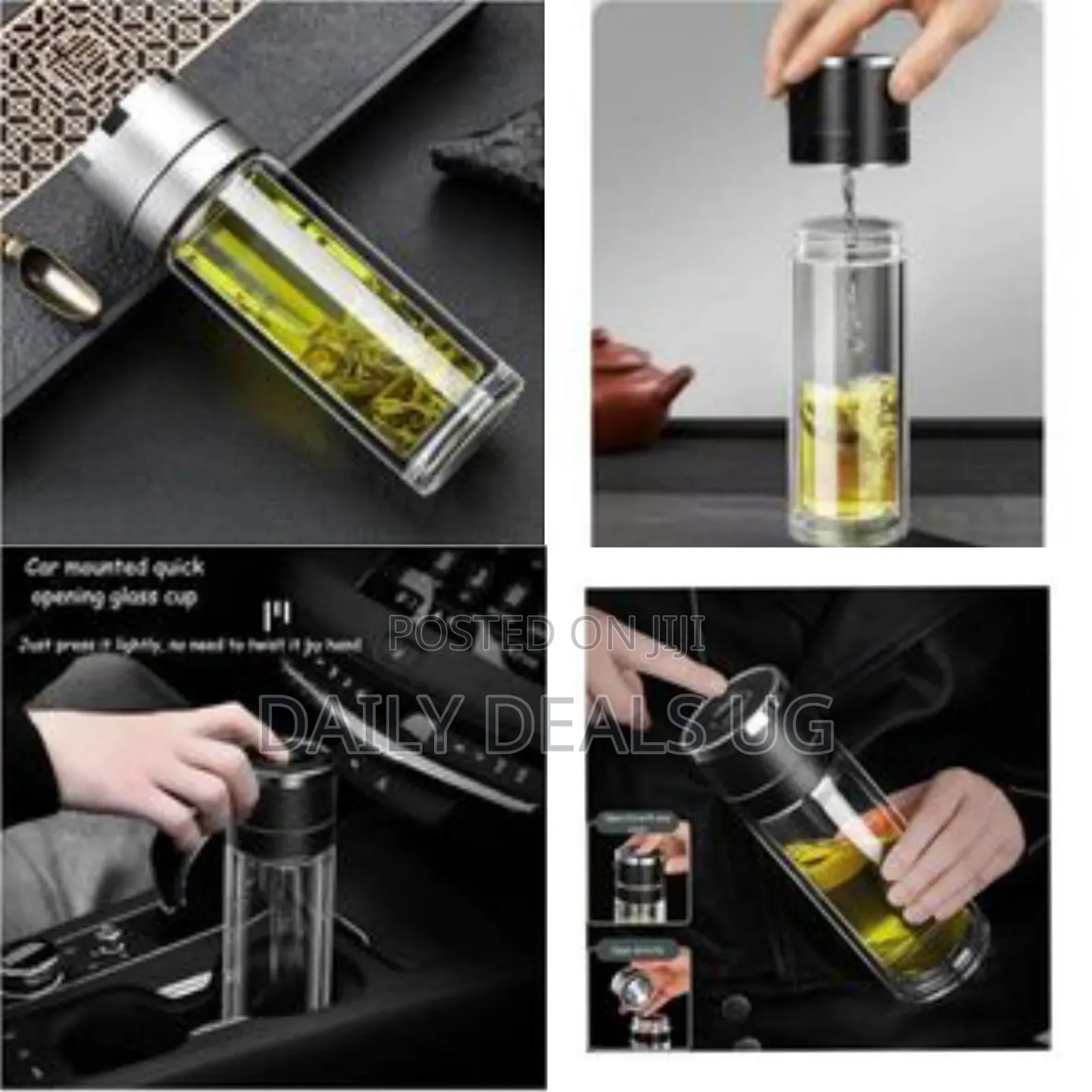 Elegant Double-Walled Glass Tea Infuser Bottle With Stainless Steel