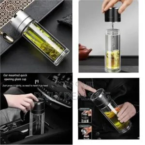 Elegant Double-Walled Glass Tea Infuser Bottle With Stainless Steel