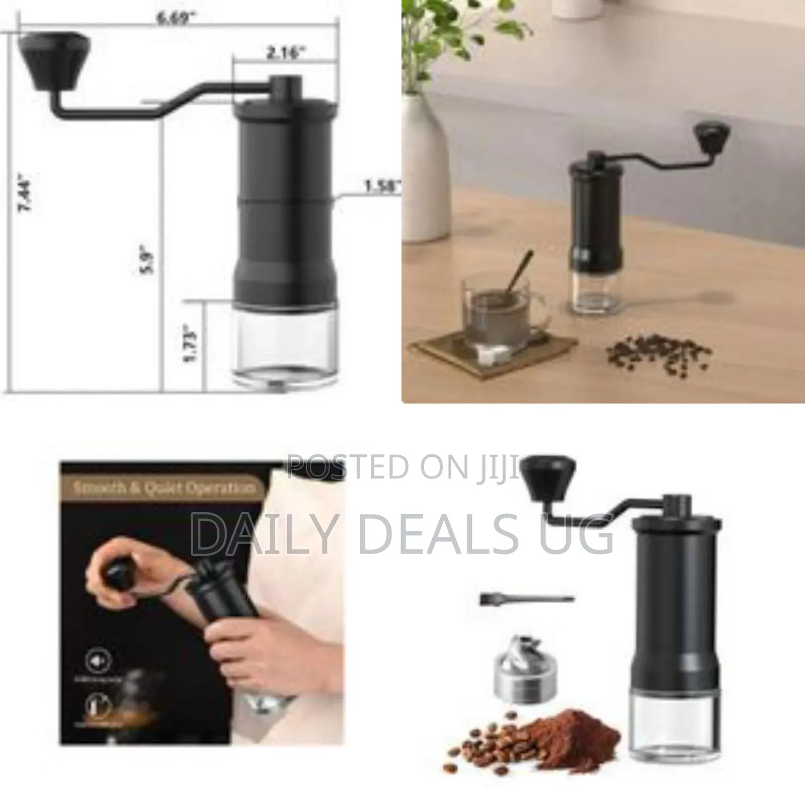 Premium Manual Coffee Grinder With Adjustable Ceramic Burrs-multicolor