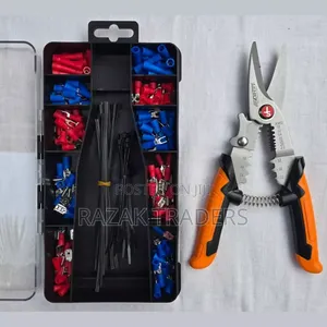 Cutter+Crimping Plier Kit Stainless Steel Orange Black 171 PCS Set,