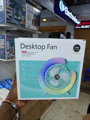 Rechargeable Desktop Fan With A Built-in Atmosphere Lamp.