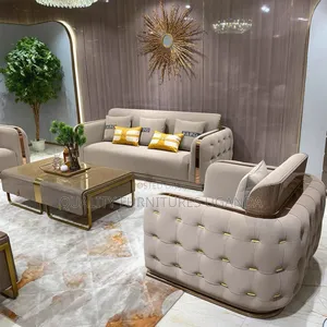 6 Seater Golden Button Chesterfield