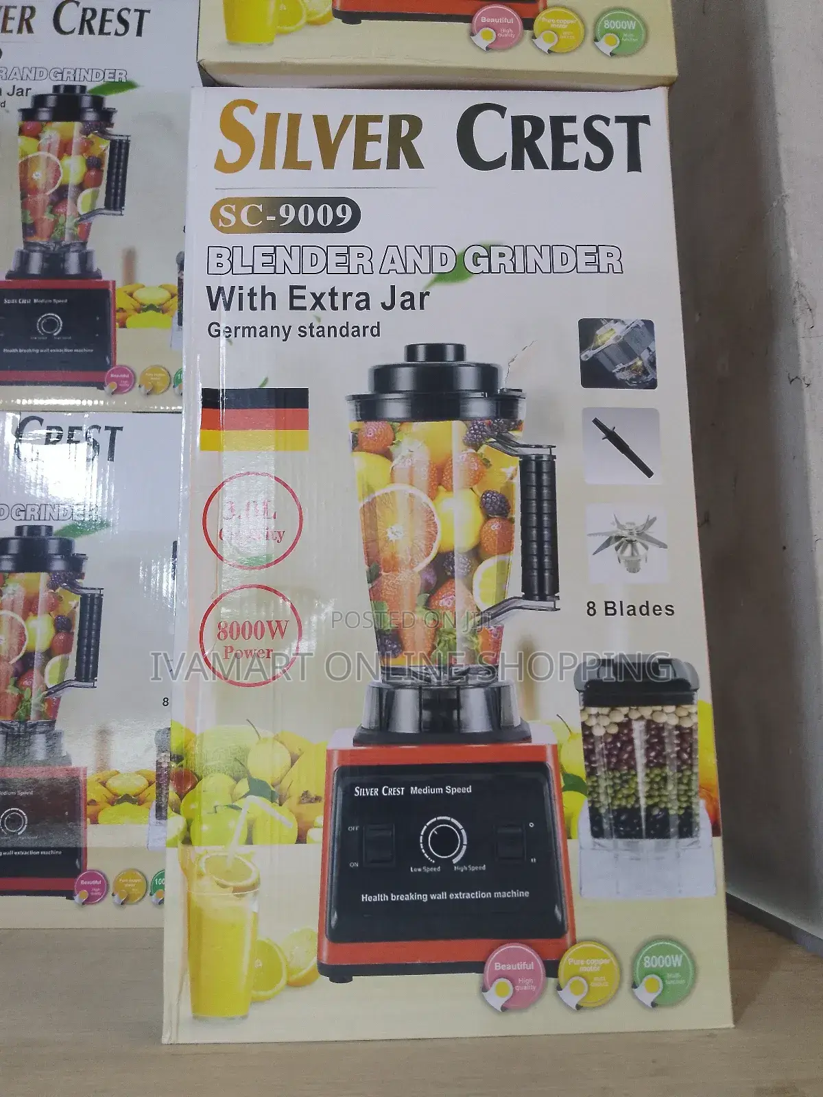 Silver Crest (Sc-9009) Blender and Grinder - 8,000 Watts
