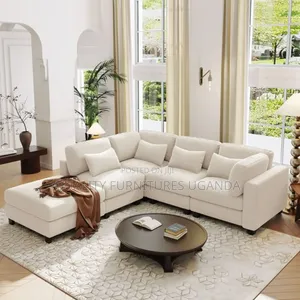5 Pieces L Sectional Sofa Set/Removable Cushions