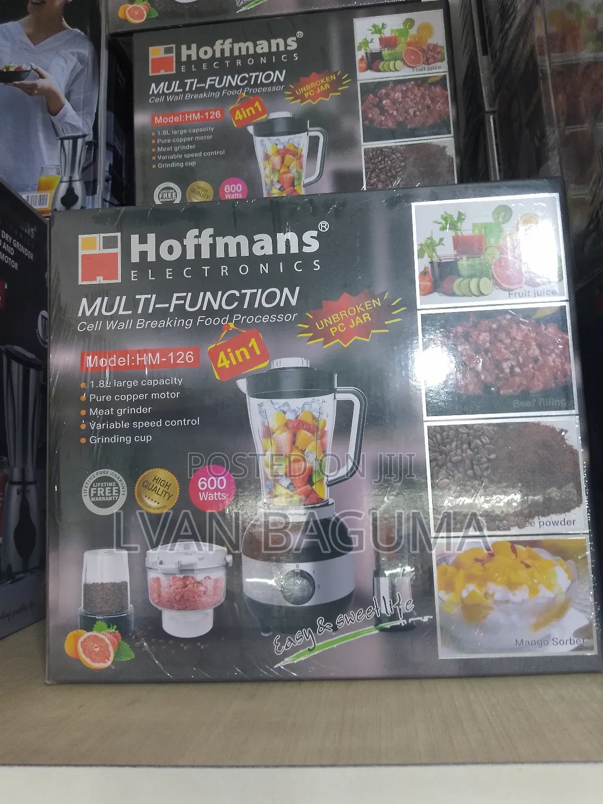 Hoffmans Multi-Function 4-in-1 Food Processor, Blender (Hm-126)